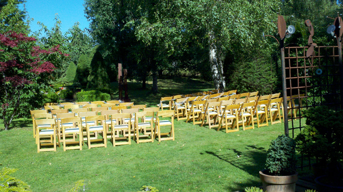 chairs for a wedding in a garden